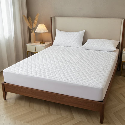 Waterproof Throw Mattress Cover Bed Fitted Sheet Mattress Protector Single/Double/140/160 Muti Size Gray/White